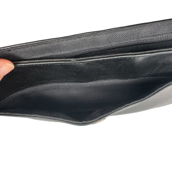 Mondani New York faux leather black shoulder bag purse‎ preppy chic - Picture 6 of 8